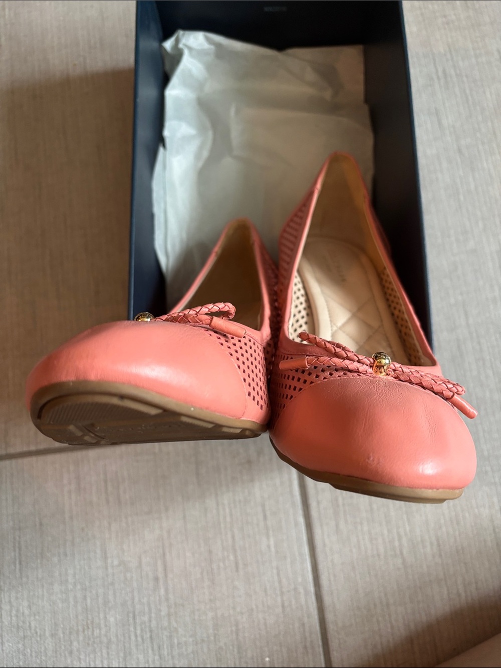 Cole Haan Tali Wedge Pumps, Pink Slip-On, Leather, & Breathable - Picture 8 of 8